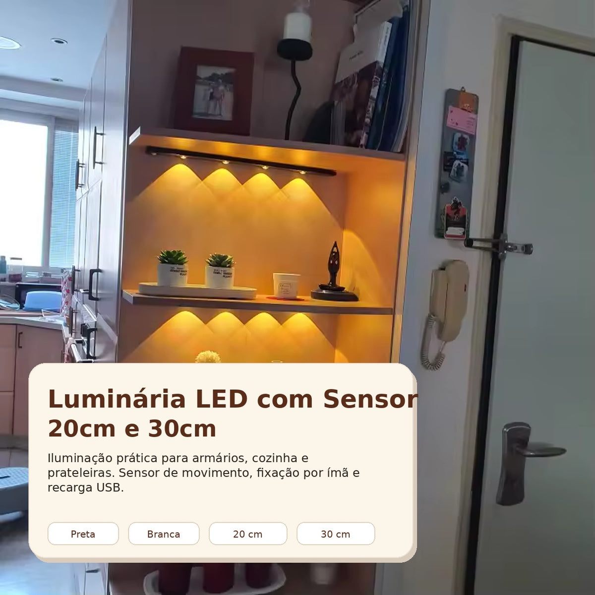 Luminária LED com Sensor de Movimento