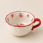 Xícara de Café em Cerâmica Floral Vintage