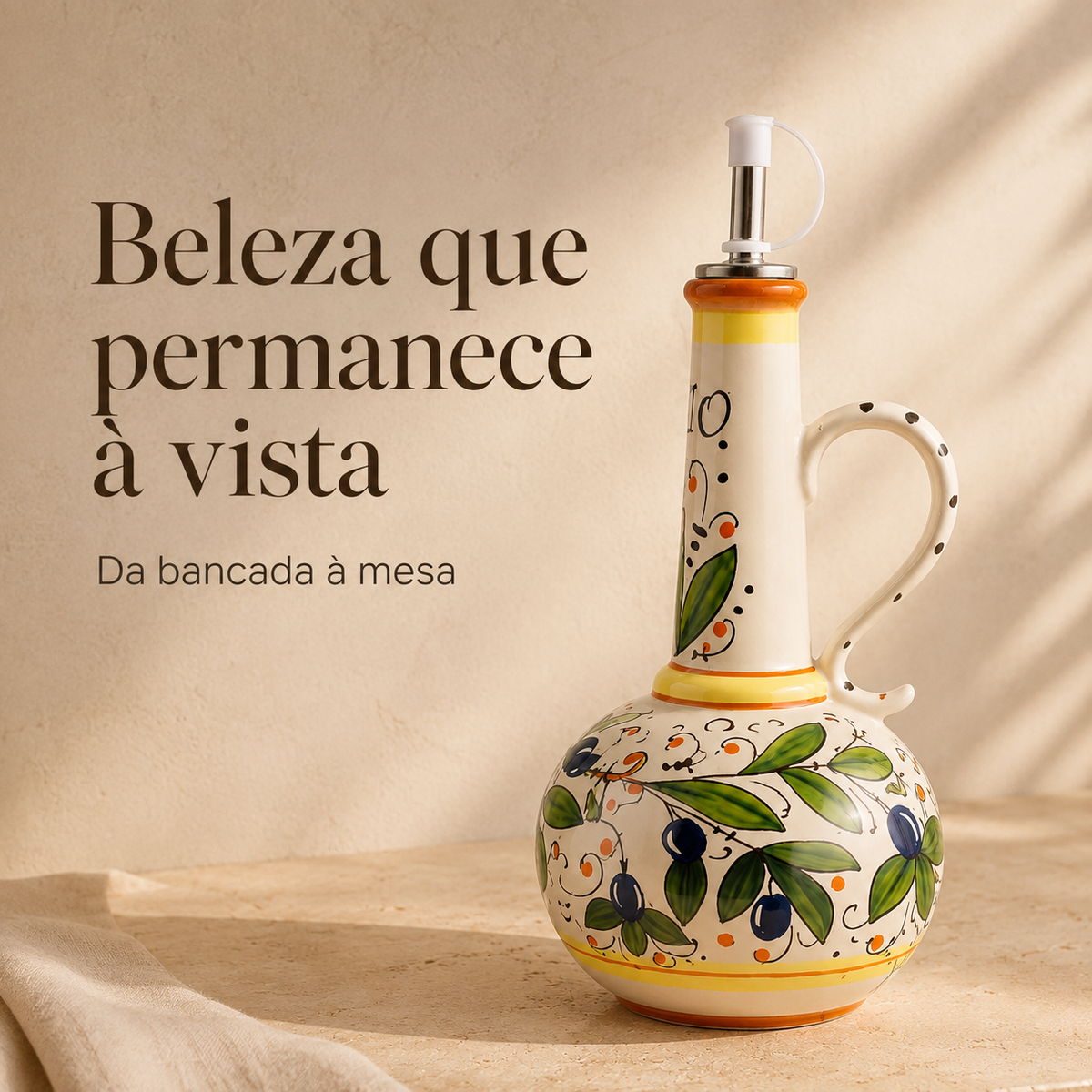 Galheteiro em Cerâmica para Azeite e Vinagre – 500ml