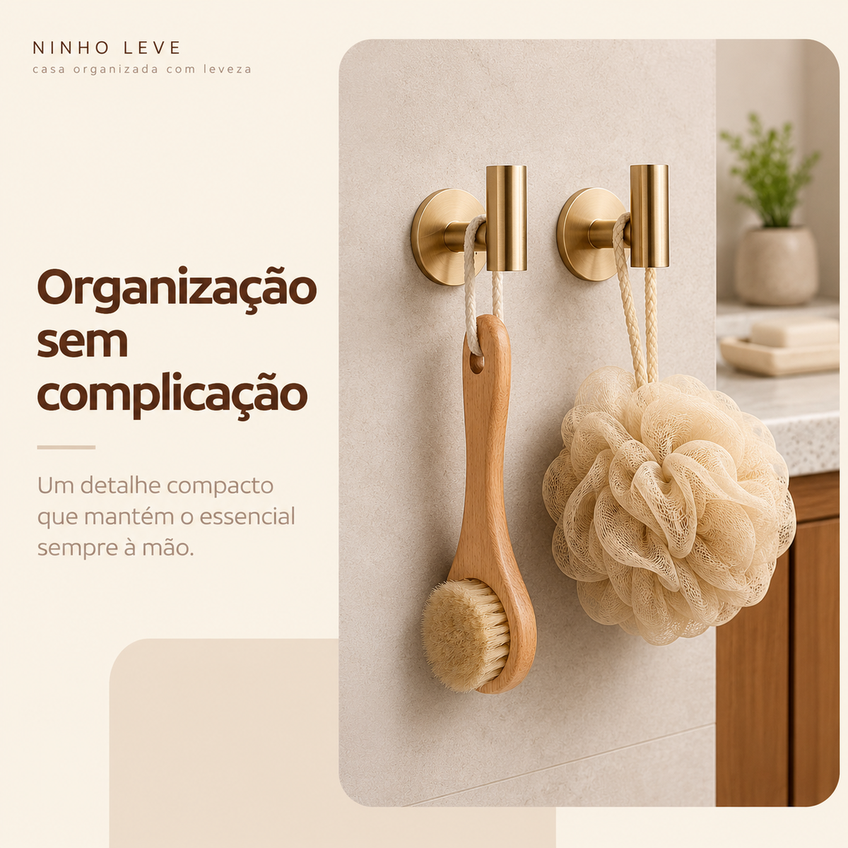Gancho Adesivo de Parede em Aço Inoxidável 304
