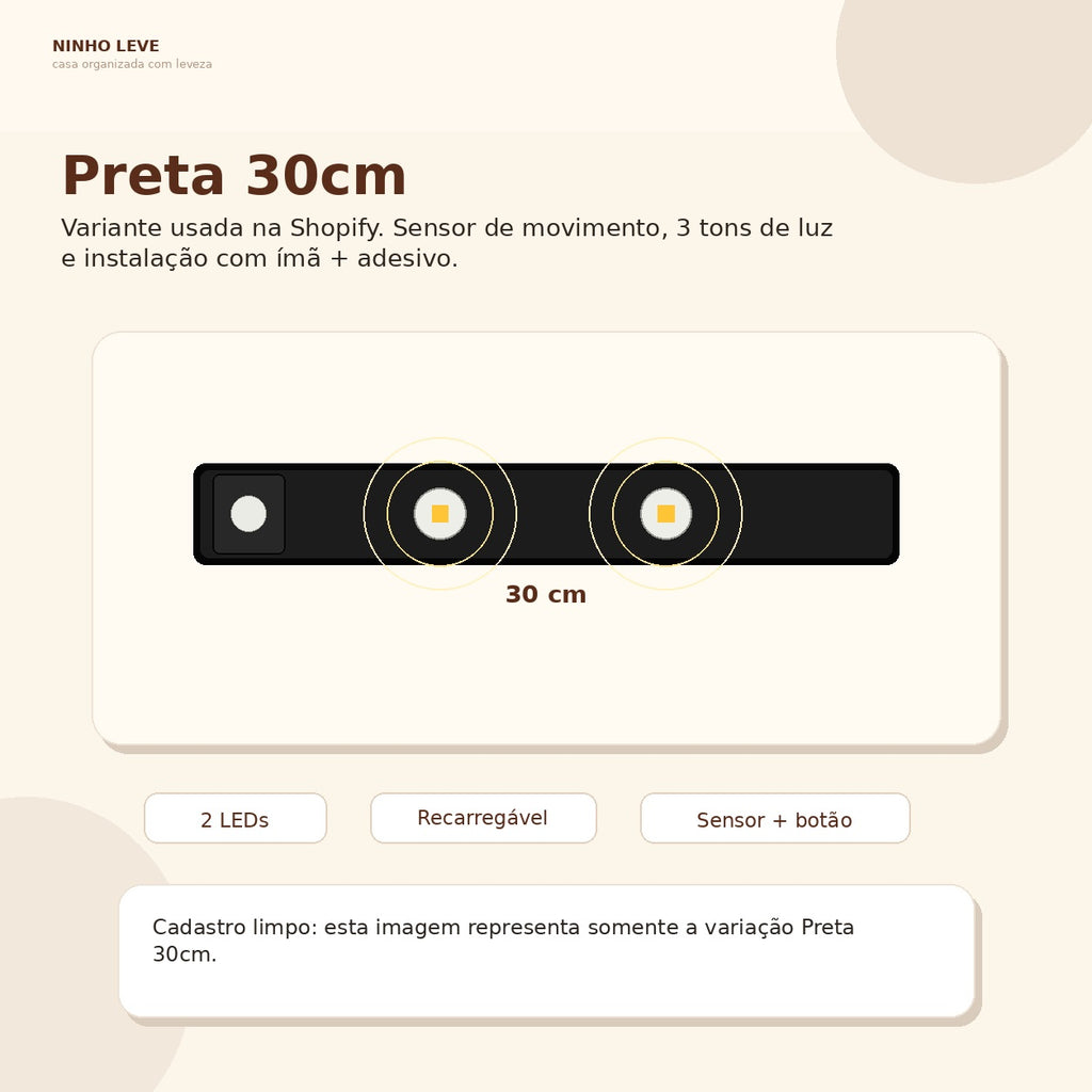 Luminária LED com Sensor de Movimento
