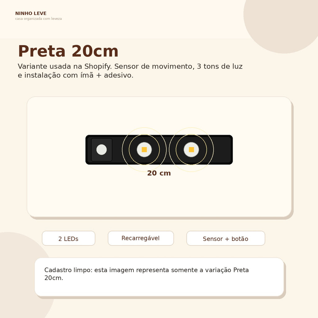 Luminária LED com Sensor de Movimento