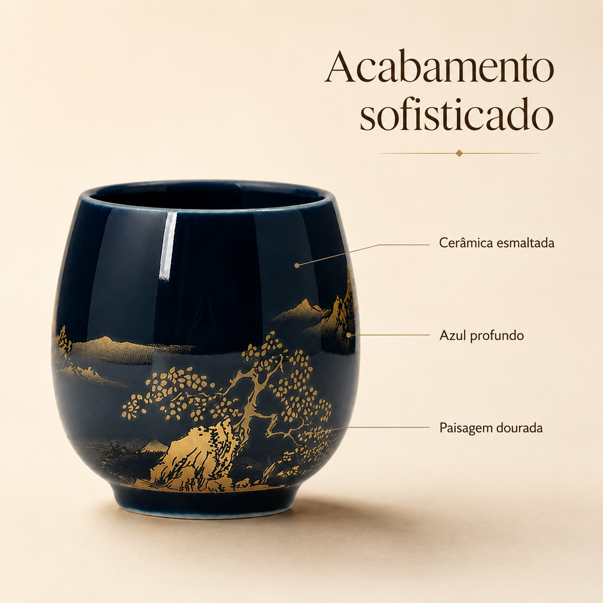 Caneca de Cerâmica Estilo Japonês – 180ml