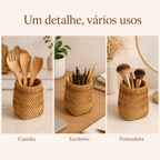 Organizador de Rattan para Utensílios