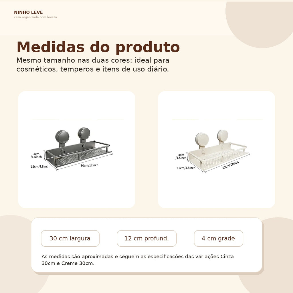 Prateleira Organizadora de Parede com Ventosas
