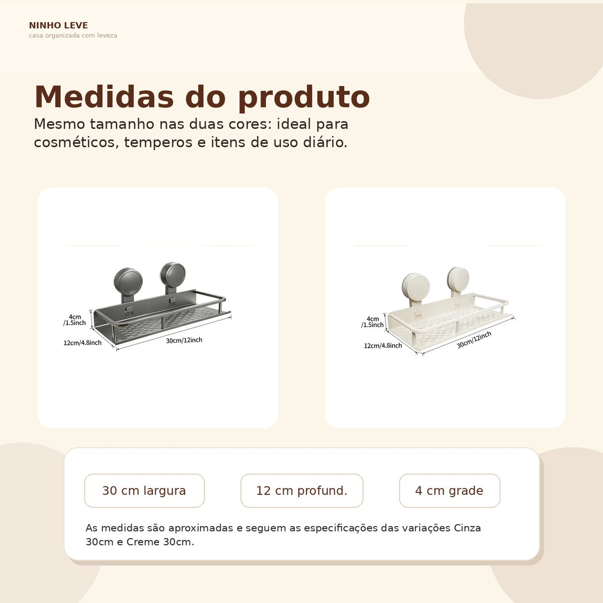 Prateleira Organizadora de Parede com Ventosas