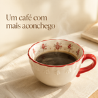 Xícara de Café em Cerâmica Floral Vintage