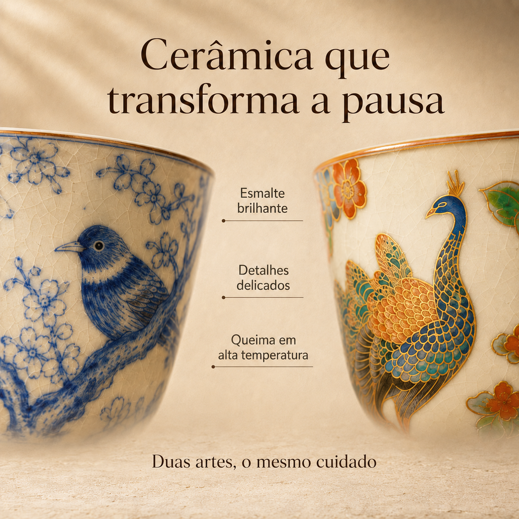 Xícara de Chá em Cerâmica Artesanal