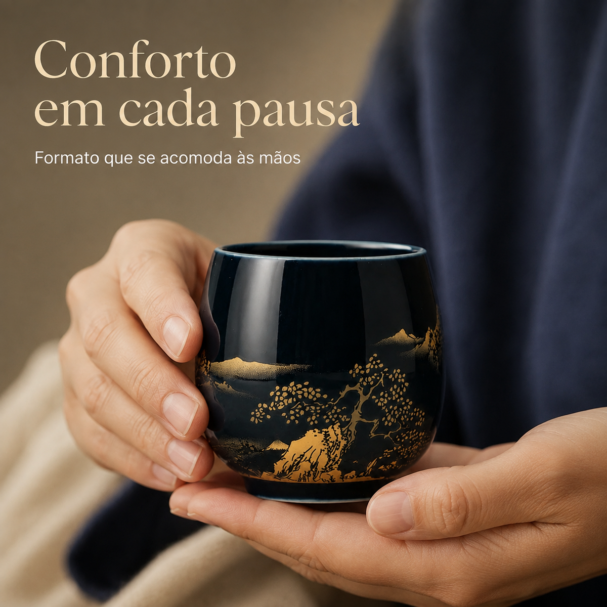 Caneca de Cerâmica Estilo Japonês – 180ml