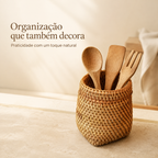 Organizador de Rattan para Utensílios