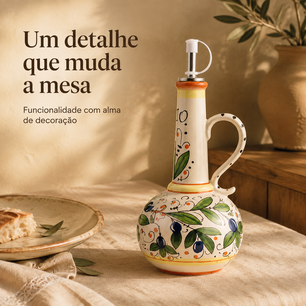 Galheteiro em Cerâmica para Azeite e Vinagre – 500ml
