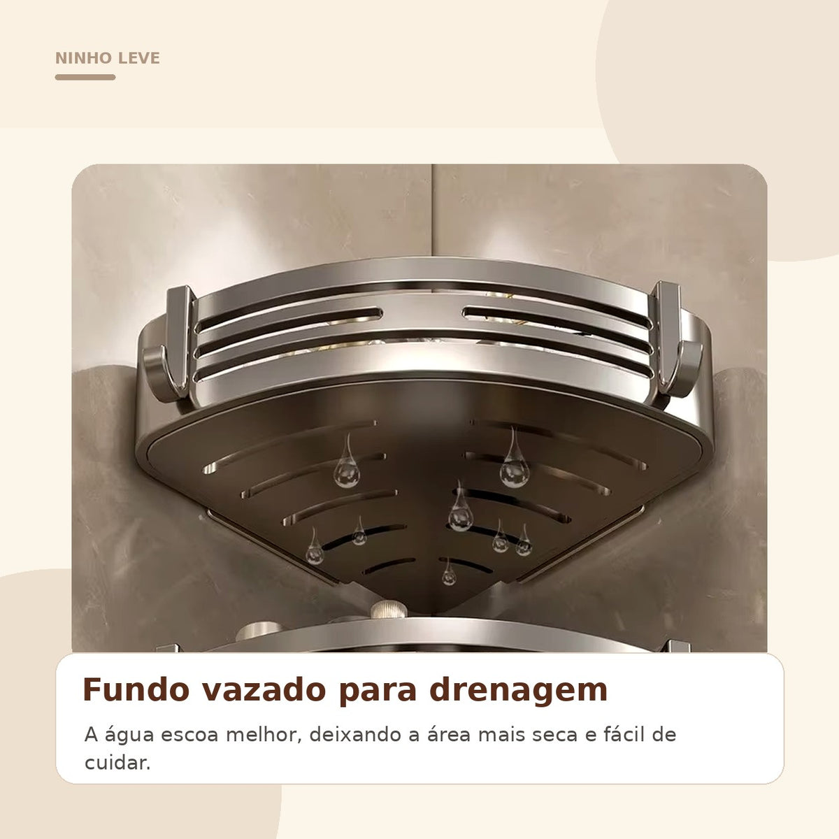 Prateleira de Canto para Banheiro em Alumínio