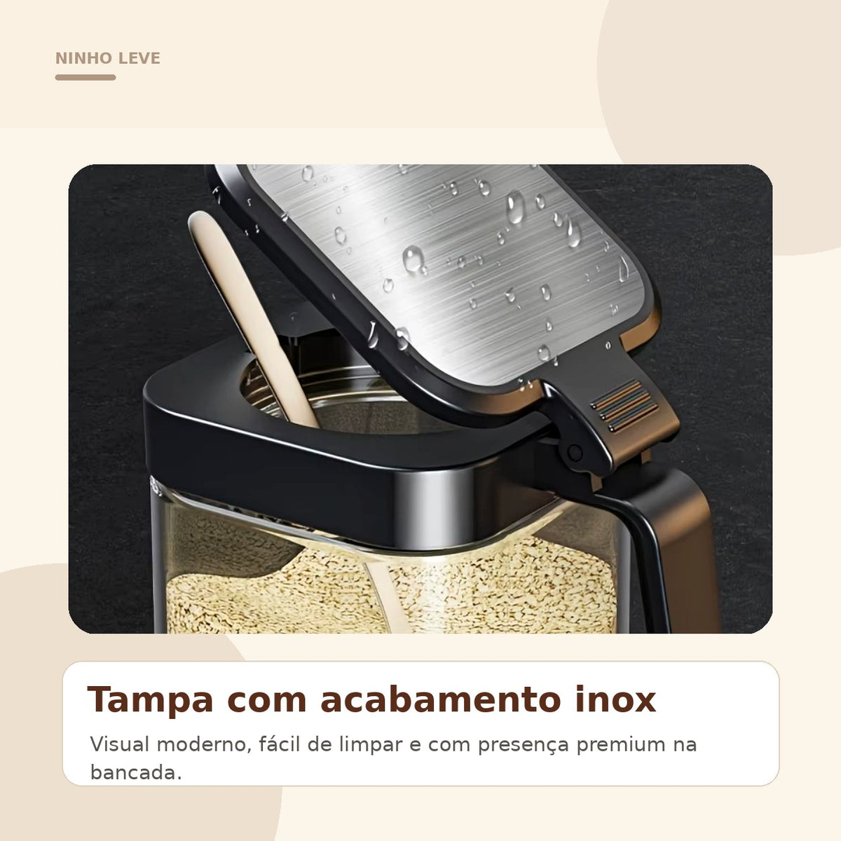 Kit Porta Temperos com Colheres – 3 Peças