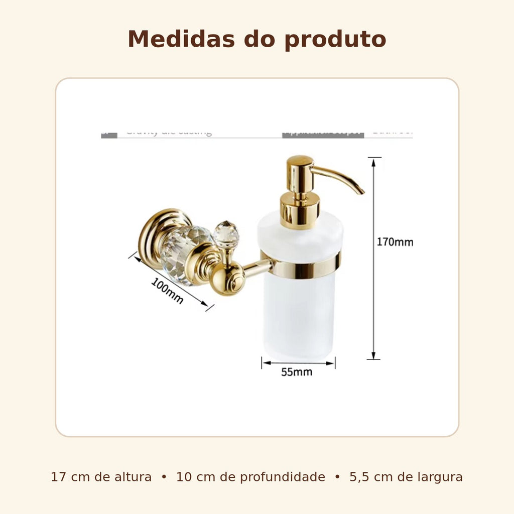Dispensador de Sabão Líquido de Parede em Vidro Fosco