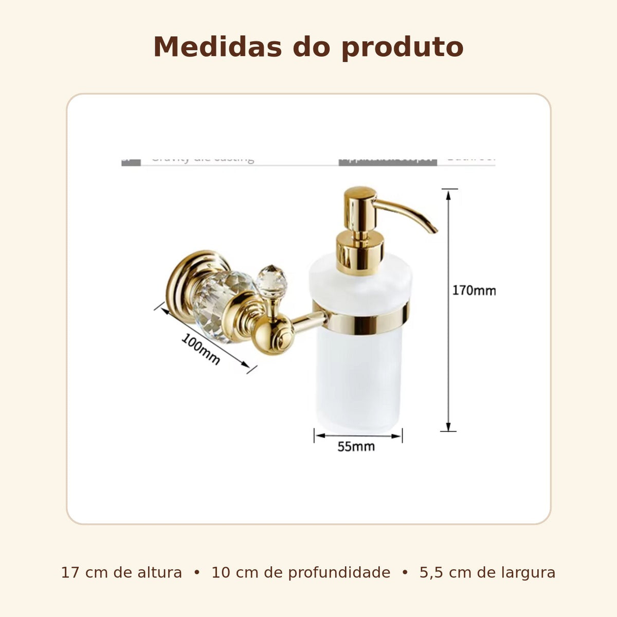 Dispensador de Sabão Líquido de Parede em Vidro Fosco