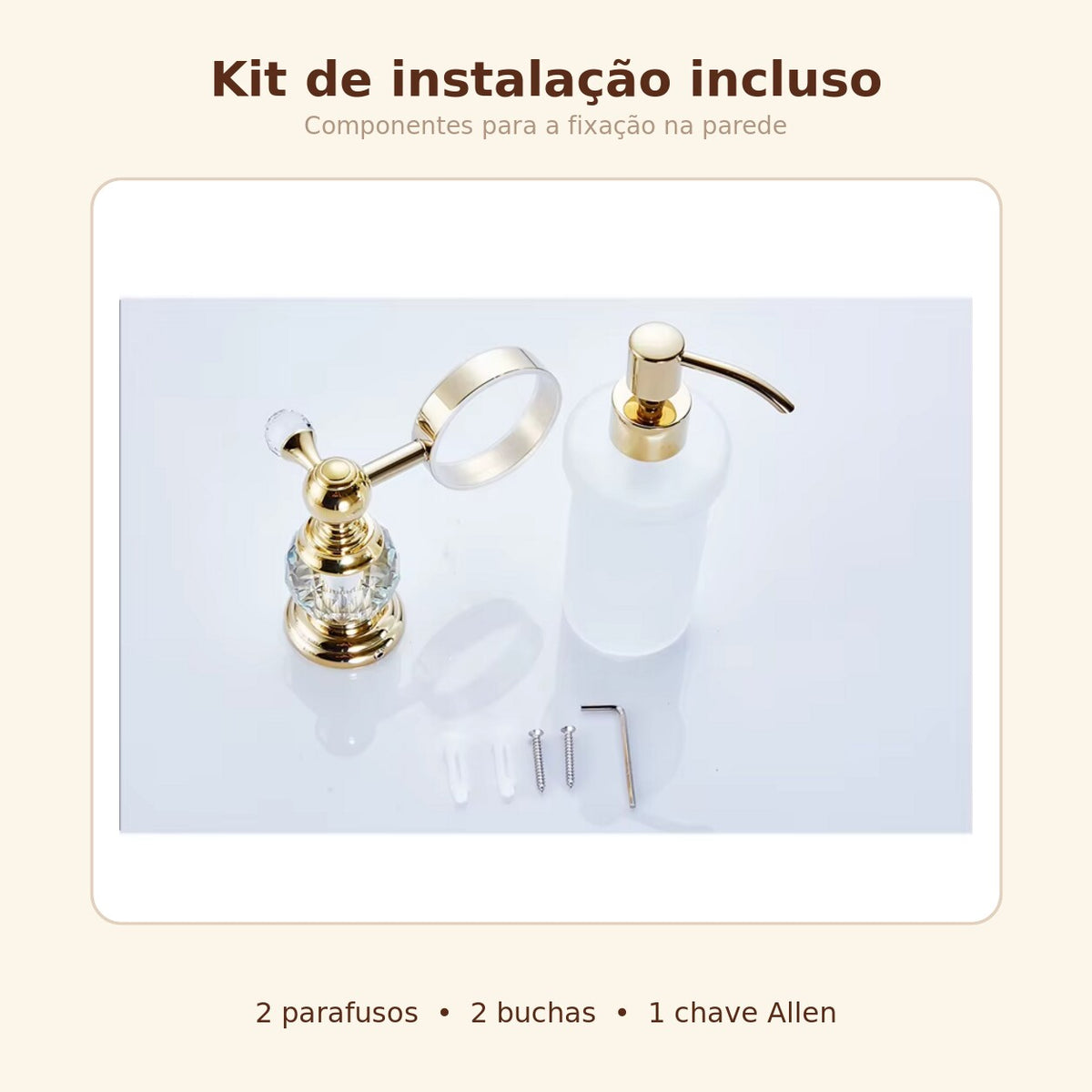 Dispensador de Sabão Líquido de Parede em Vidro Fosco