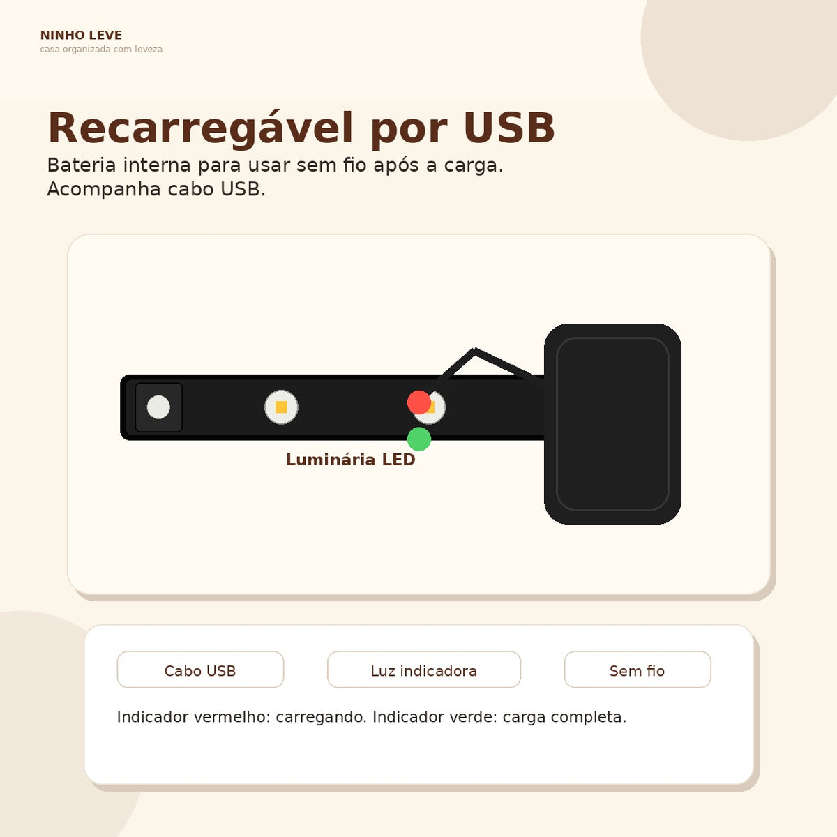 Luminária LED com Sensor de Movimento